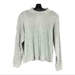 All In Favor Sweater Women's Large Waffle Style Knit Mock Neck